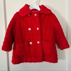 Debby Dare Vintage Quilted Plush Coat, Bright Red, Size 3 Toddler